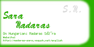 sara madaras business card